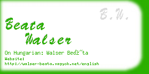 beata walser business card